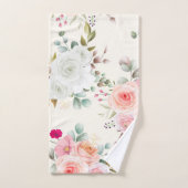 Elegant roze witte floranje bad handdoek (Handdoek)