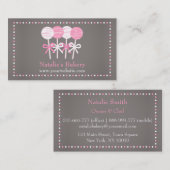 Elegant roze witte Poppen bakkerijgrijs Visitekaartje (Voorkant / Achterkant)