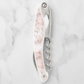 Elegant roze witte roze gouden marmer textuur kurkentrekker (Achterkant)