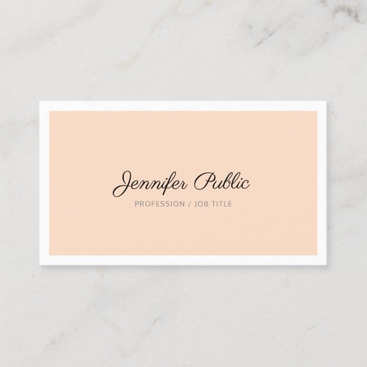 Elegant roze witte schone plaat Moderne Profession Visitekaartje (Voorkant)