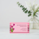 Elegant Roze Witte Strepen Tulp Visitekaartje (Staand voorkant)