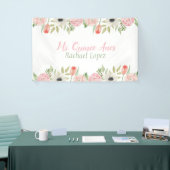 Elegant roze & witte Waterverf Floral Spandoek (Beurs)
