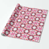 Elegant roze witte Waterverf stijlvol patroon Cadeaupapier (Uitgerold)