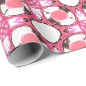 Elegant roze witte Waterverf stijlvol patroon Cadeaupapier (Rol Hoek)