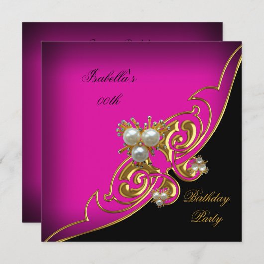 Elegant roze witte zwarte goudpaalaarde kaart (Voorkant / Achterkant)