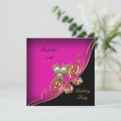 Elegant roze witte zwarte goudpaalaarde kaart (Staand voorkant)