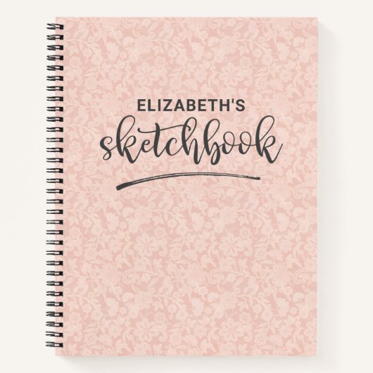 Elegant roze zakboek met naam Notitieboek (Voorkant)