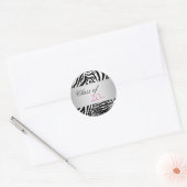 Elegant Roze Zebra Afstuderen Stickers (Envelop)