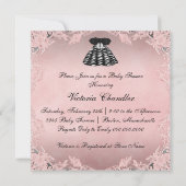 Elegant roze Zebra Baby shower Kaart (Achterkant)