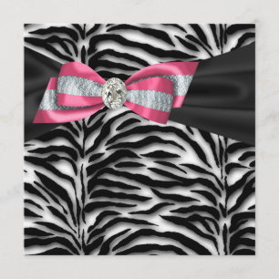 Elegant roze Zebra Kaart
