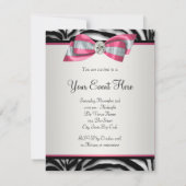 Elegant roze Zebra Kaart (Achterkant)