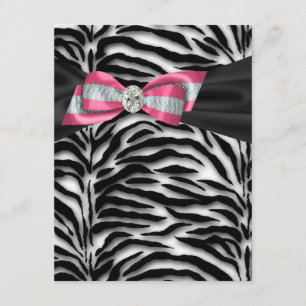 Elegant roze Zebra Kaart
