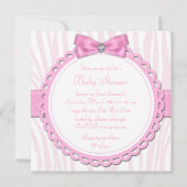 Elegant roze Zebra roze voetafdruk Baby shower Kaart (Achterkant)