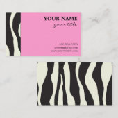 Elegant roze Zebra Visitekaartjes (Voorkant / Achterkant)