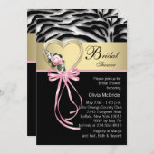 Elegant roze Zebra Vrijgezellenfeest Kaart (Voorkant / Achterkant)