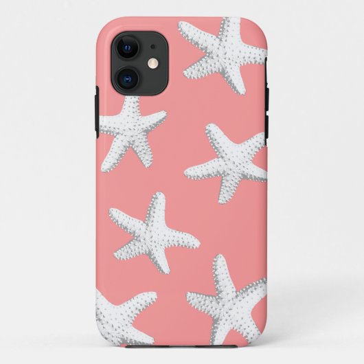 Elegant roze Zee Stars Starfish iPhone 5 Hoesje (Achterkant)