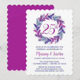 Elegant Roze Zilver 25e bruiloft Jubileum Kaart
