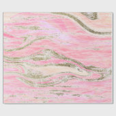 Elegant roze zilver Glitter Marble Pattern Chic Cadeaupapier (Vlak)