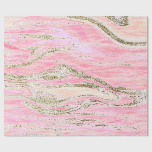 Elegant roze zilver Glitter Marble Pattern Chic Cadeaupapier (Vlak)