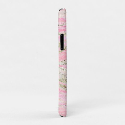 Elegant roze zilver Glitter Marble Pattern Chic Case-Mate iPhone Case (Achterkant/rechts)