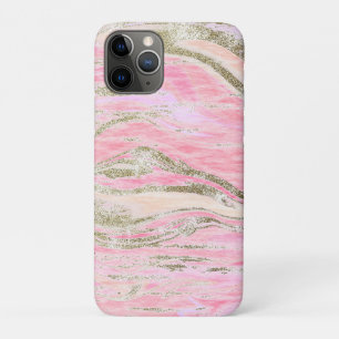 Elegant roze zilver Glitter Marble Pattern Chic Case-Mate iPhone Case