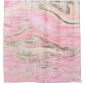 Elegant roze zilver Glitter Marble Pattern Chic Douchegordijn (Voorkant)