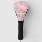 Elegant roze zilver Glitter Marble Pattern Chic Golfheadcover (Voorkant)