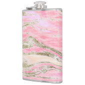 Elegant roze zilver Glitter Marble Pattern Chic Heupfles (Links)