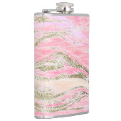 Elegant roze zilver Glitter Marble Pattern Chic Heupfles (Rechts)