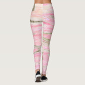 Elegant roze zilver Glitter Marble Pattern Chic Leggings (Achterkant)