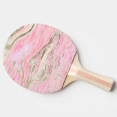 Elegant roze zilver Glitter Marble Pattern Chic Tafeltennisbatje (Zijkant)