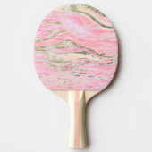 Elegant roze zilver Glitter Marble Pattern Chic Tafeltennisbatje (Voorkant)