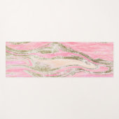 Elegant roze zilver Glitter Marble Pattern Glam Yogamat (Voorkant (horizontaal))