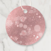 Elegant Roze Zilver Verpakte Geschenkdozen Kerstmi Bedankjes Labels (Achterkant)