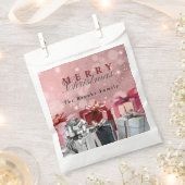 Elegant Roze Zilver Verpakte Geschenkdozen Kerstmi Bedankzakje (Geknipt)