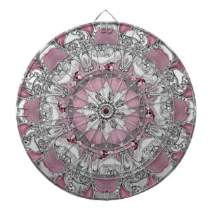 Elegant roze zilveren decoratief dartbord