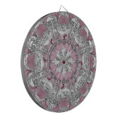 Elegant roze zilveren decoratief dartbord (Voorkant Links)