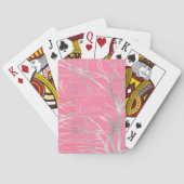 Elegant roze zilveren herfstboomtekening pokerkaarten (Achterkant)