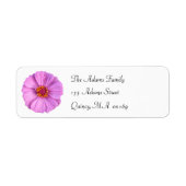 Elegant Roze Zinnia Bloem Retouradres Label (Voorkant)