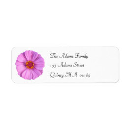 Elegant Roze Zinnia Bloem Retouradres Label