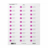 Elegant Roze Zinnia Bloem Retouradres Label (Full Sheet)
