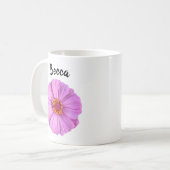 Elegant roze Zinnia Flower Personalised Mug Koffiemok (Voorkant links)