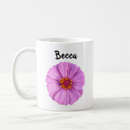 Elegant roze Zinnia Flower Personalised Mug Koffiemok