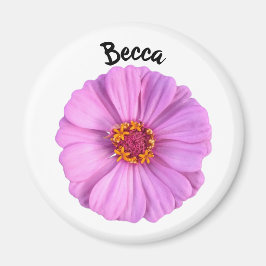 Elegant roze Zinnia Flower Personalized Magneet