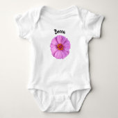Elegant roze Zinnia Flower Personalized Romper (Voorkant)