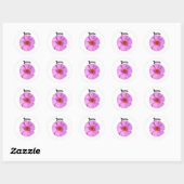 Elegant roze Zinnia Flower Personalized Ronde Sticker (Vel)