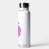 Elegant roze Zinnia Flower Personalized Waterfles (Rechts)