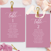 Elegant Roze Zitplattegrond Kaart met Gast Naam