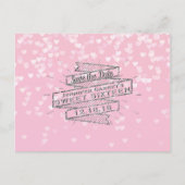 Elegant Roze Zoet 16 Verjaardag Save the Date Aankondigingskaart (Voorkant)