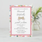 Elegant Roze Zoet Zestien Uitnodiging (Staand voorkant)